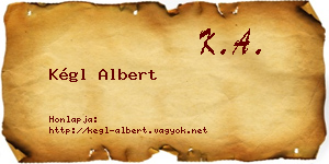 Kégl Albert névjegykártya