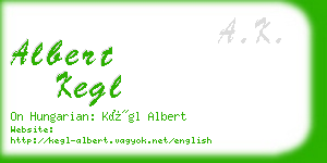 albert kegl business card